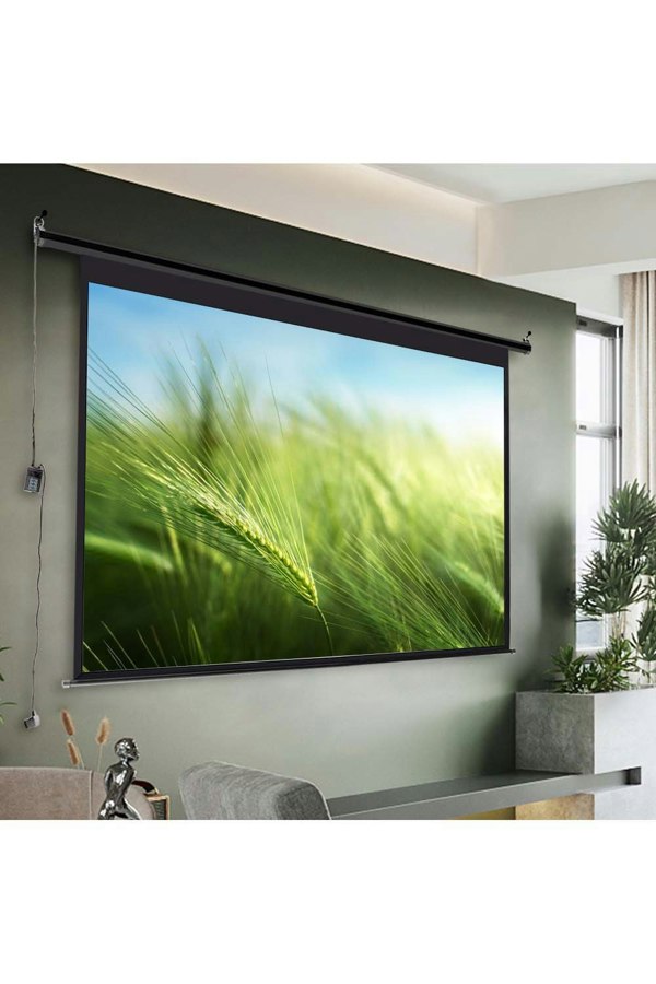 Living and Home 84" Electric Projector Screen with Remote Control