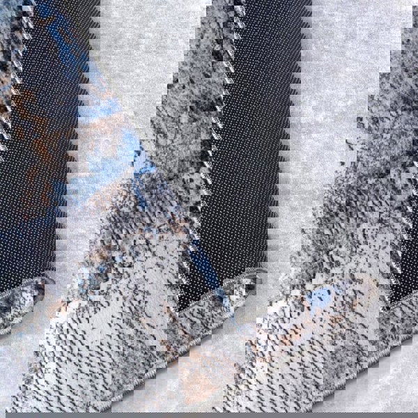 Shortpile Rug Dark Blue – Abstract Modern