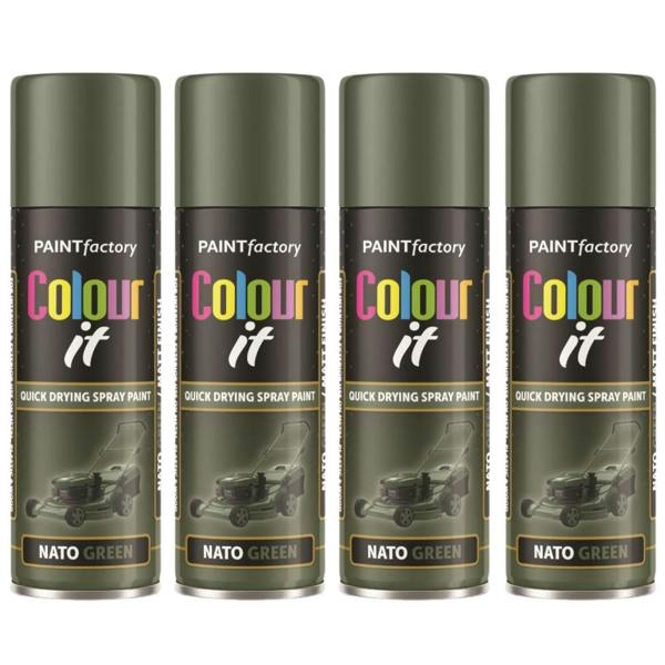 Paint Factory 4X  Nato Green Matt Spray Paint 250ml