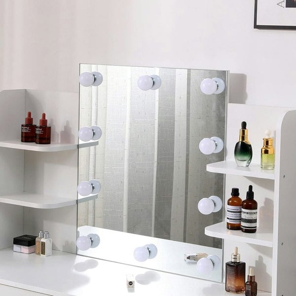 139.5cm H Modern Hollywood Vanity Desk with Lighted Mirror Dressing Tables Living and Home