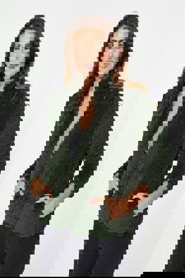 Sage | Soft Texture Zip Front High Neck Fleece
