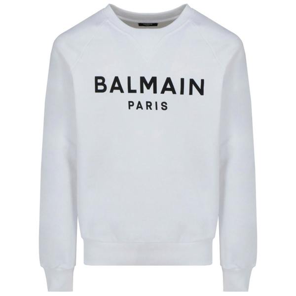 Balmain Logo Printed Sweatshirt   in  White