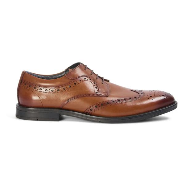 Paul Andrew Cambridge - Men's Tan Brown Wingtip Brogue Derby Shoes