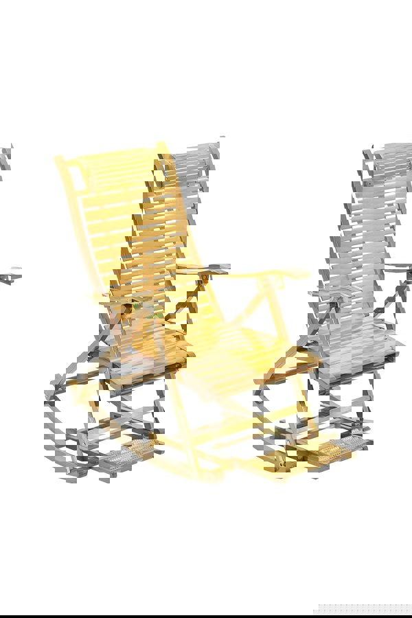 Living and Home Bamboo Foldable Recliner Rocking Chair