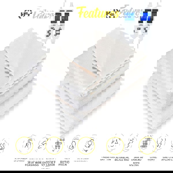 MONHOUSE Fleece Electric Heated Under Blanket - Controller & 9 Heat Settings