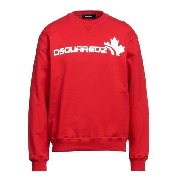 Dsquared2 Bold Maple Leaf Logo Red Sweatshirt