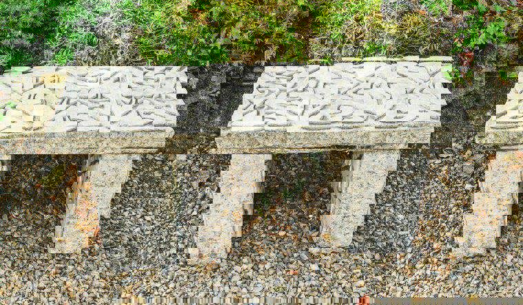 Celtic Style Stone Cast Garden Seat / Bench