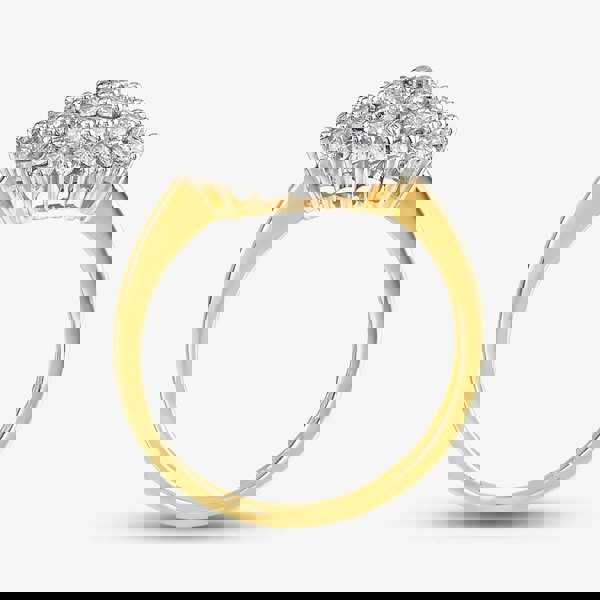 T. H. Baker 9ct Yellow Gold Clear Crystal Cluster Ring DIV107Y