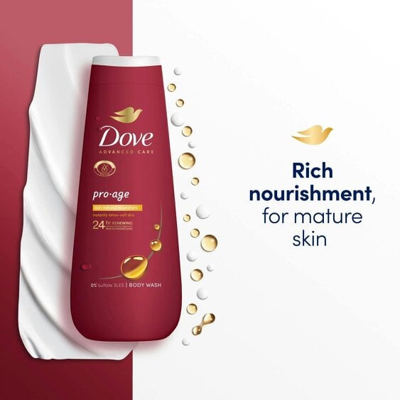 Dove Advanced Care Pro Age Body Wash 24H Renewing Micromoisture, 2x400ml