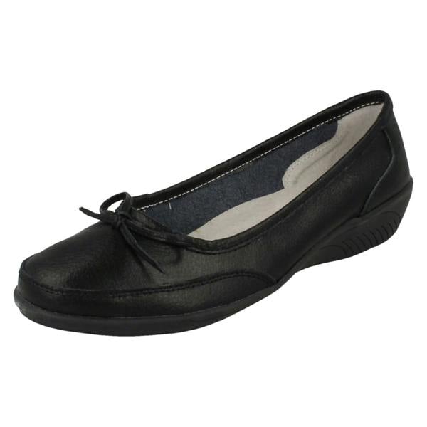 Eaze Ladies Eaze Flat Bow Vamp Casual Slip On Ballerina