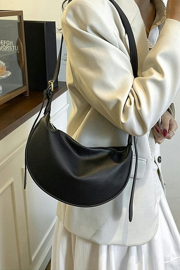 XY LONDON Crescent Shape Shoulder Bag With Crossbody Strap