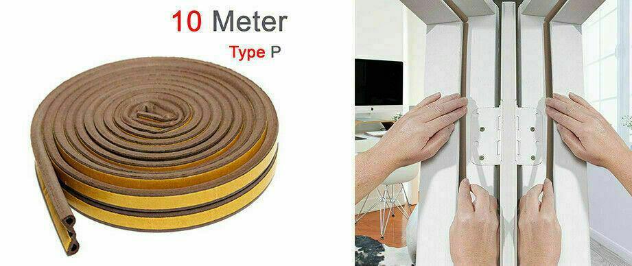 ATEK 10m P-Shape Self Adhesive Door Window Draught Excluder Seal