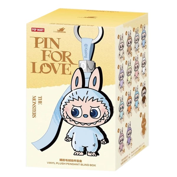 Pop Mart THE MONSTERS Pin for Love Series - Vinyl Plush Pendant (A–M) - 1 Blind Box Collectable Toy