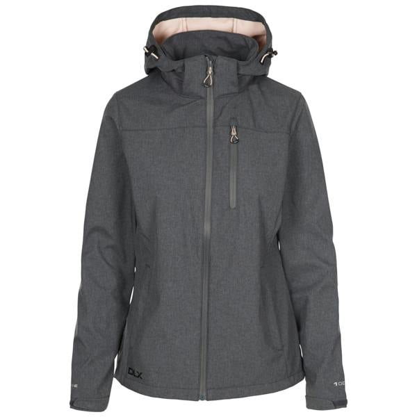 Trespass Womens/Ladies Claren II Waterproof Softshell Jacket - Dark Grey/Blush Marl
