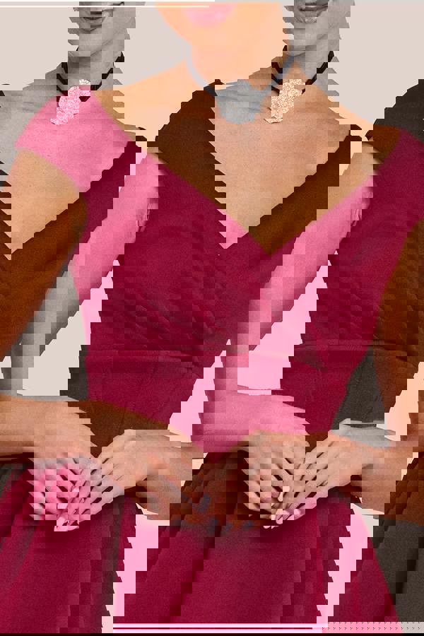 Corset Fit & Flare Mini Dress - Wine DR4537