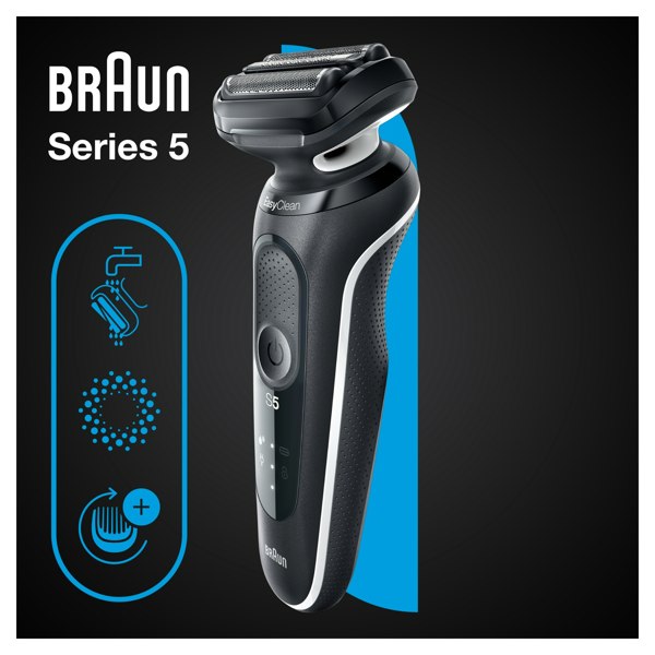 Braun Series 5 50-W1000s Electric Shaver For Men - Black/White