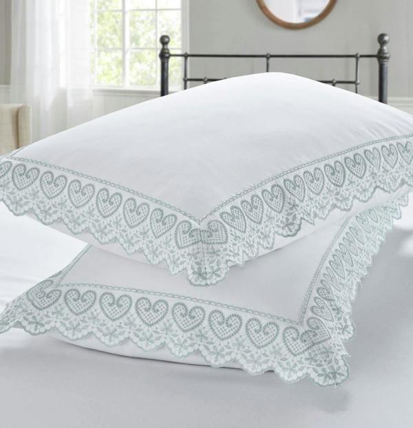 Elise White/Green Duvet Cover Set
