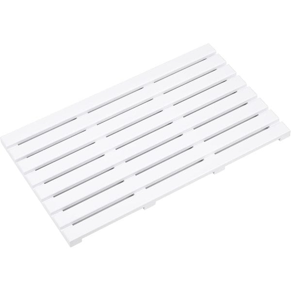 MANTRARAJ Bamboo Bathroom Duckboard Board Bath Shower For Bathroom Showers Bathtubs Floors Anti Slip Bath Mat (White)