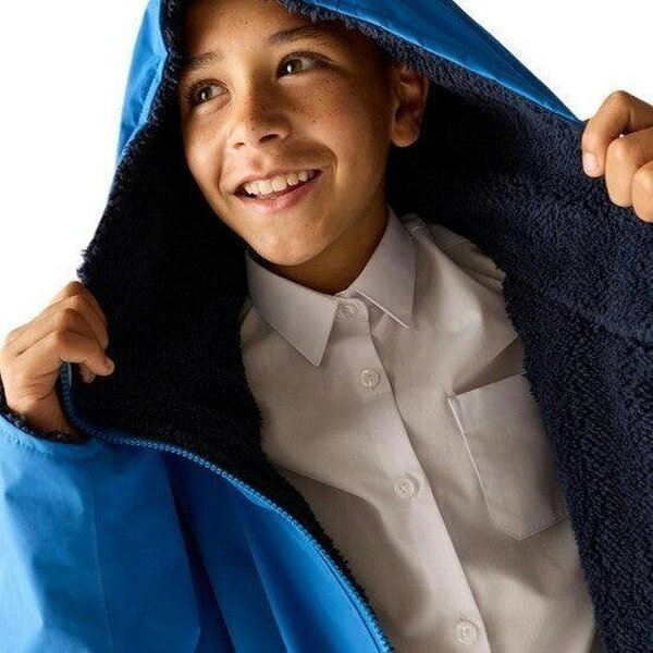 Regatta Kids Junior Fleece Lined Zip Changing Robe Blue