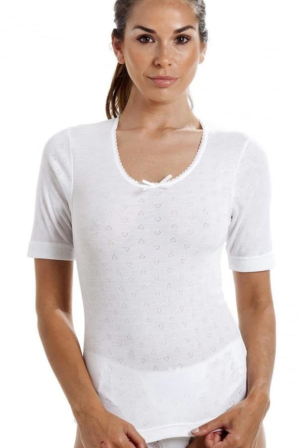 Womens Short Sleeved Round Neck Thermal T-Shirt