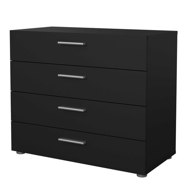 Wyld Haus Daejeon Black Wooden Chest 4 Drawers