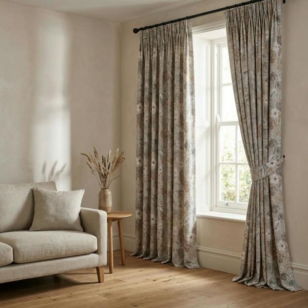 Pisa made-to-measure curtains in Autumn, styled in a living room