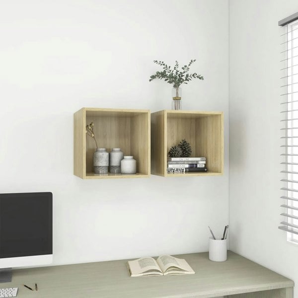 Berkfield Wall Cabinets 2 pcs Sonoma Oak 37x37x37 cm Engineered Wood