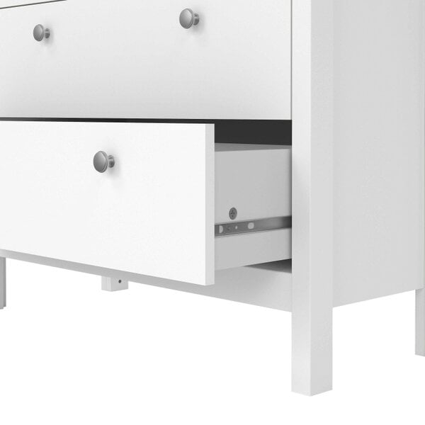 Wyld Haus Gossmere White Wooden China Cabinet 2 Glass Doors 3 Drawers Silver Handles
