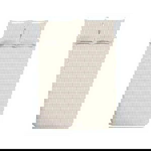 Catherine Lansfield Bamford Gingham Check Reversible Duvet Cover Set Natural