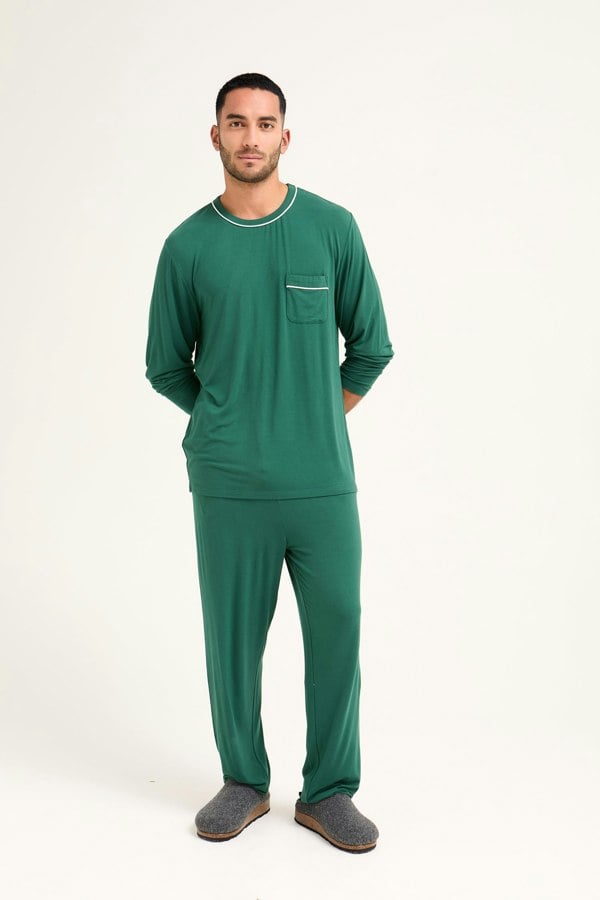 Mister You Bamboo Pyjama Set in Green