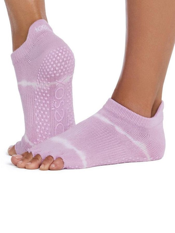 ToeSox Low Rise Half Toe Women's Yoga Grip Socks - Moonlit Stripe