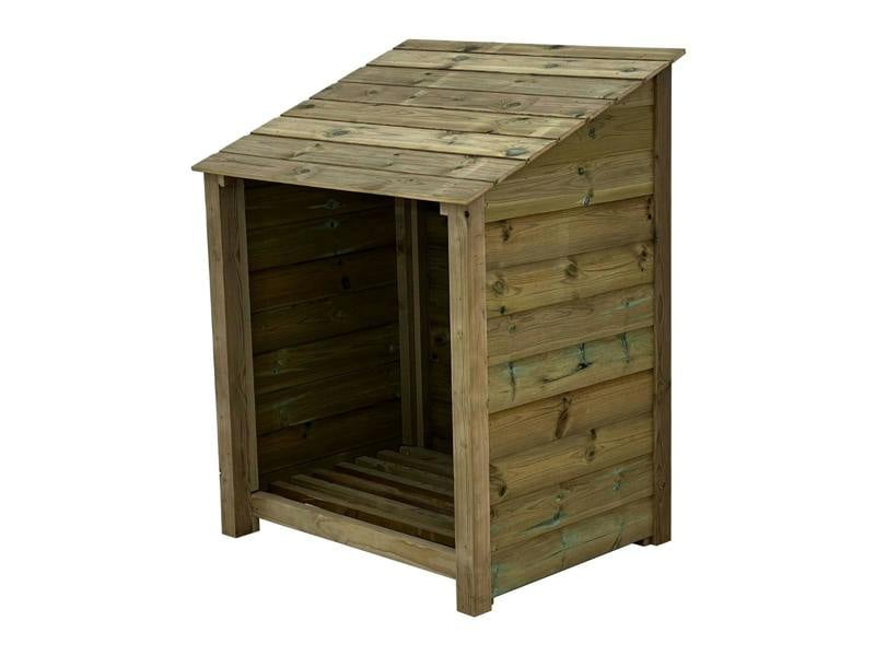 Arbor Garden Solutions Wooden Premium Tongue/Groove Log Store (W-99cm, H-126cm or H-180cm, D-88cm)