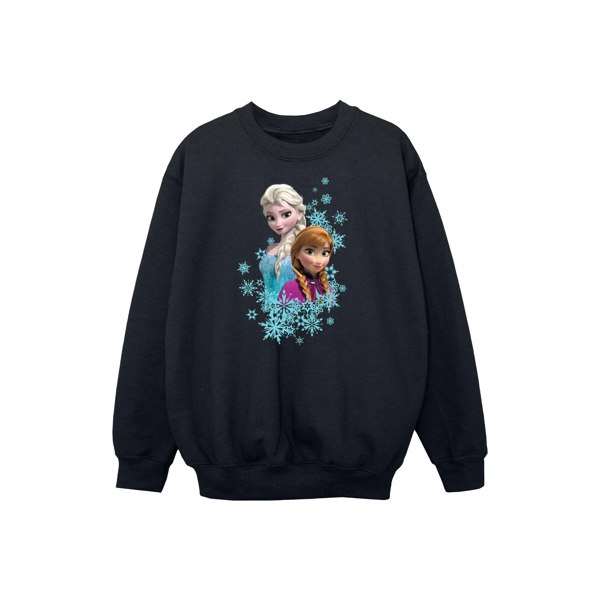 Disney Girls Frozen Elsa And Anna Sisters Sweatshirt - Black