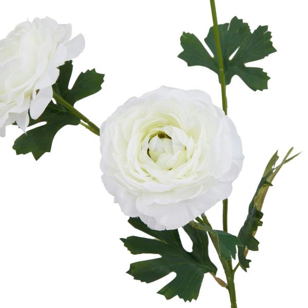 Wyld Haus Set of 3 Artificial Flowers White Ranunculus Stem