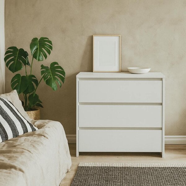 Wyld Haus Salzburg White Wooden Chest 3 Drawers