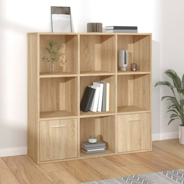 Berkfield Book Cabinet Sonoma Oak 98x30x98 cm Engineered Wood