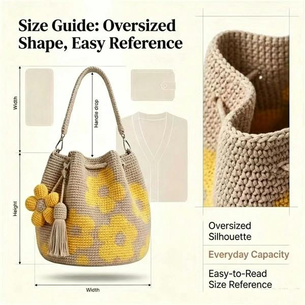 Leaper Hand-Crocheted Floral Shoulder Bag