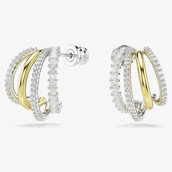 Swarovski Hyperbola Two Colour Mini Half Hoop Earrings 5689718