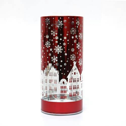 17cm Christmas LED Glass Vase Table Decoration with Warm White Lights and Festive Scene Design image 3