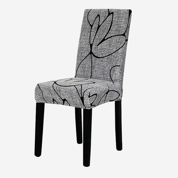 Anyseat Grey Simple Floral Elastic Chair Cover for Dining Room