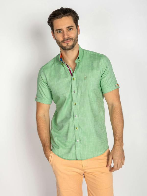 PASTEL TEXTURE SHORT SLEEVE SHIRT - Claudio Lugli Shirts