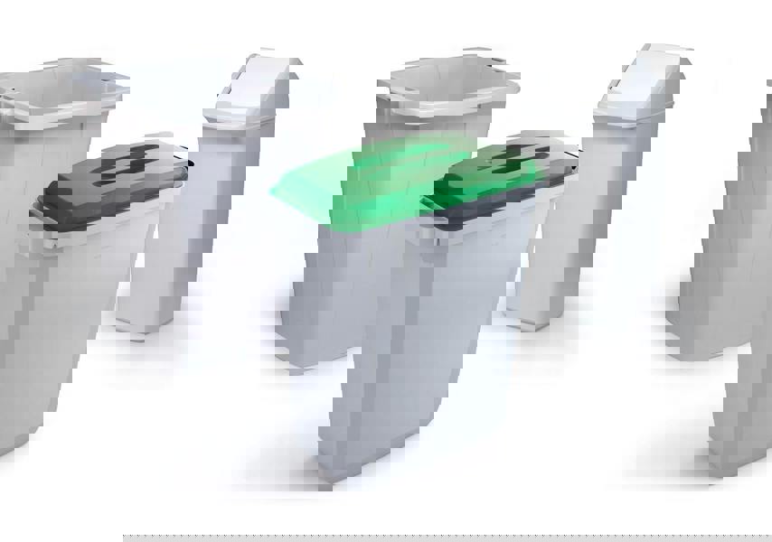 Durable DURABIN Contemporary White Square Recycling Bin + Swing Lid | 40L