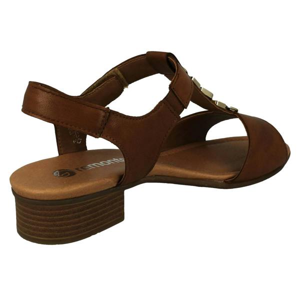 Remonte Ladies Remonte Block Heeled T-Bar Detailed Sandals D0P52
