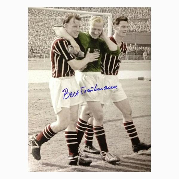 Bert Trautmann signed 1956 FA Cup Final photo (3) — Unframed