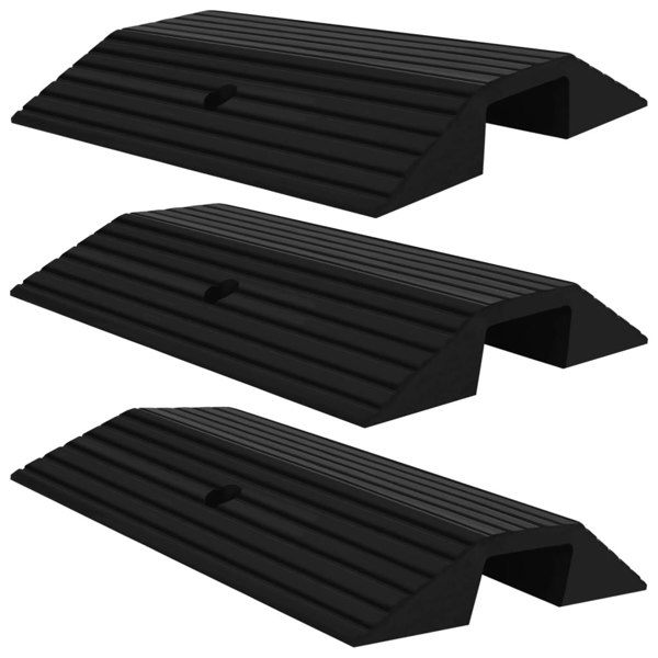 Berkfield Bridge Threshold Ramps 3 pcs 49x40x8 cm Rubber