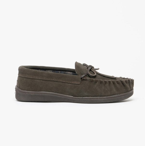 Sleepers ADIE Mens Moccasin Slippers Brown