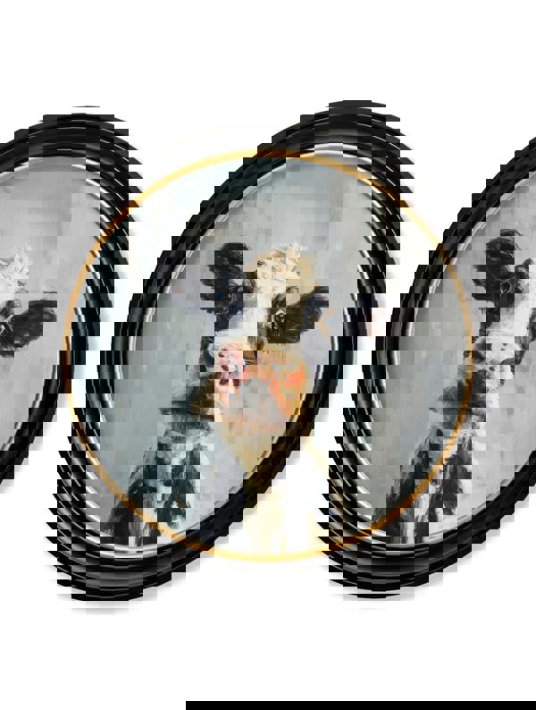 Exceptional Art The Curious Cow - Oxford round frame