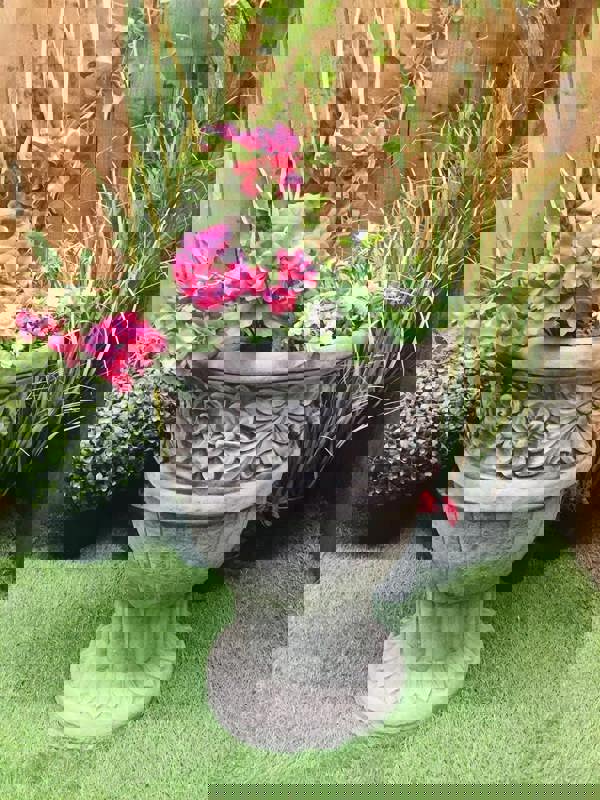 Flower design Stone cast Garden Vase