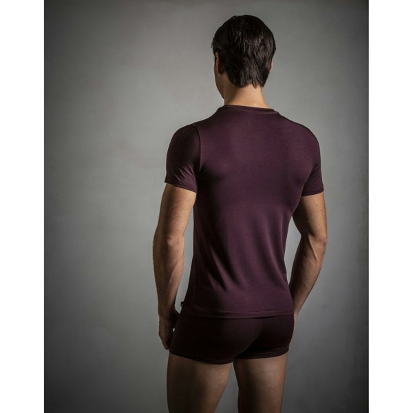 Hom Tencel Soft V-Neck T-Shirt, Burgundy