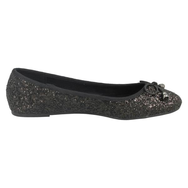 Spot On Ladies Spot On Glitter Ballerinas